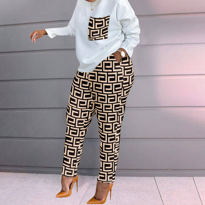 Printed Pants Suit Manufacturer - OEM Women Casual Plus Size