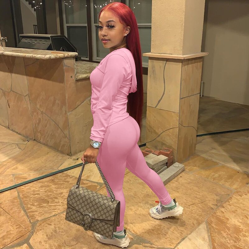 Tracksuit Set Manufacturer - OEM Women V-Neck Hoodie Sweatpants