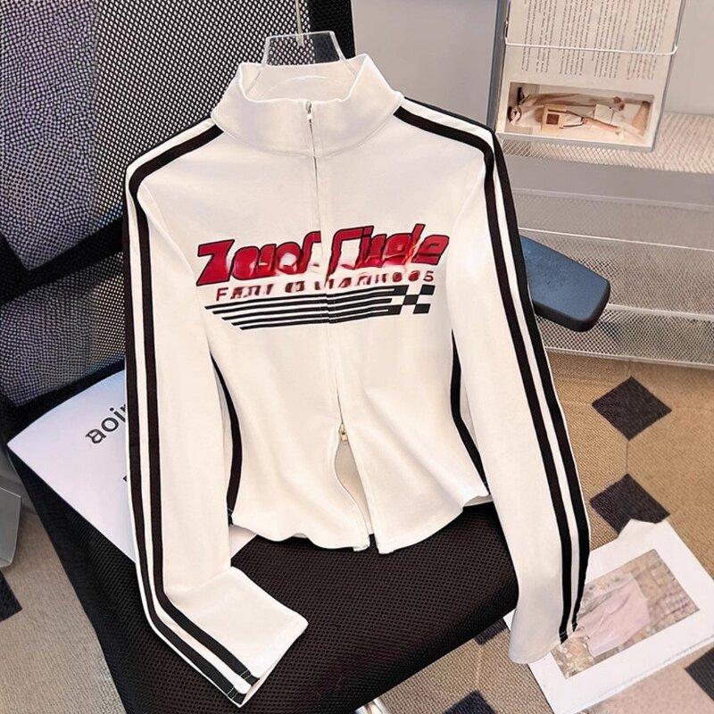 Long Sleeve Top Factory - OEM Retro Slim Fit Biker Print