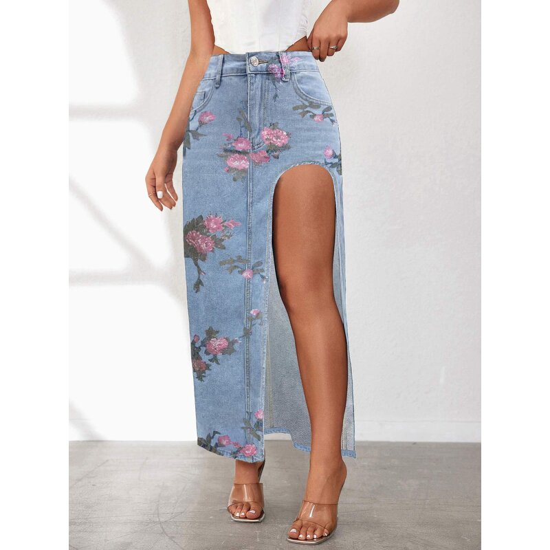 Denim Half Skirt Factory - OEM 2025 Spring High Waisted