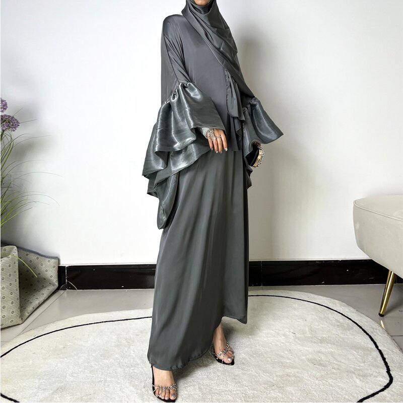 Satin Abaya Manufacturer - OEM Women Modest Butterfly Sleeve
