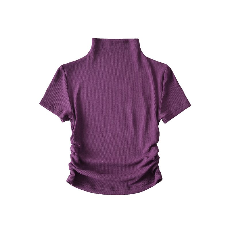 Pleated T-shirt Factory - OEM Figure Looking Stretch Half Collar