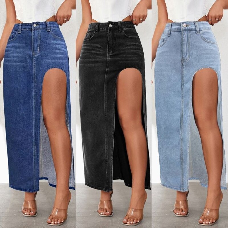 Denim Half Skirt Factory - OEM 2025 Spring High Waisted