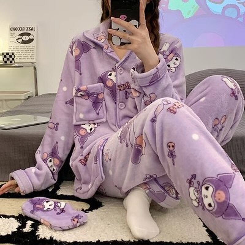 Coral Fleece Pajamas Set Factory - OEM Autumn Winter Thickened