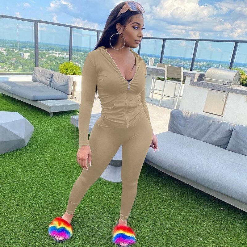 Tracksuit Set Manufacturer - OEM Women V-Neck Hoodie Sweatpants