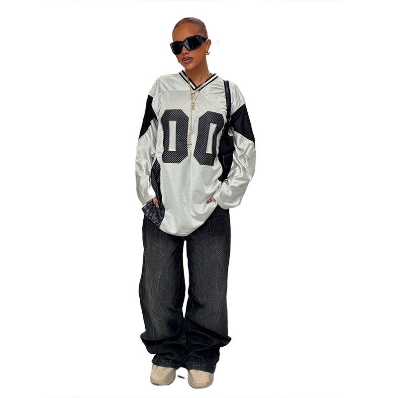 Women's T-shirt Manufacturer - OEM Letter Color Patchwork Autumn