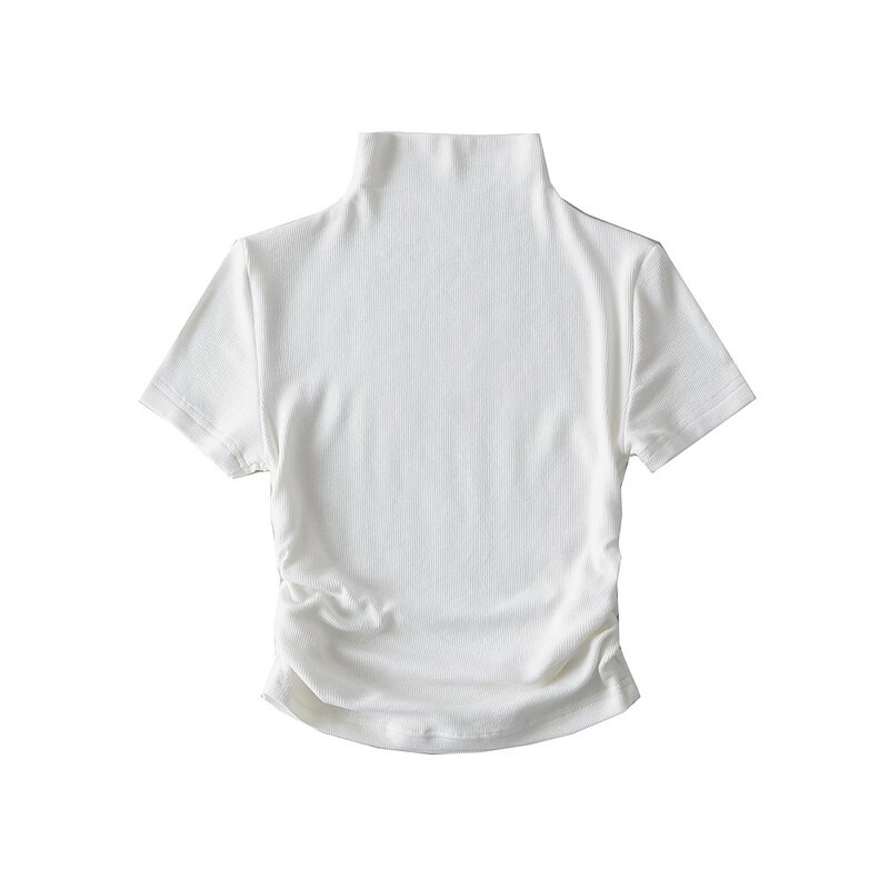 Pleated T-shirt Factory - OEM Figure Looking Stretch Half Collar