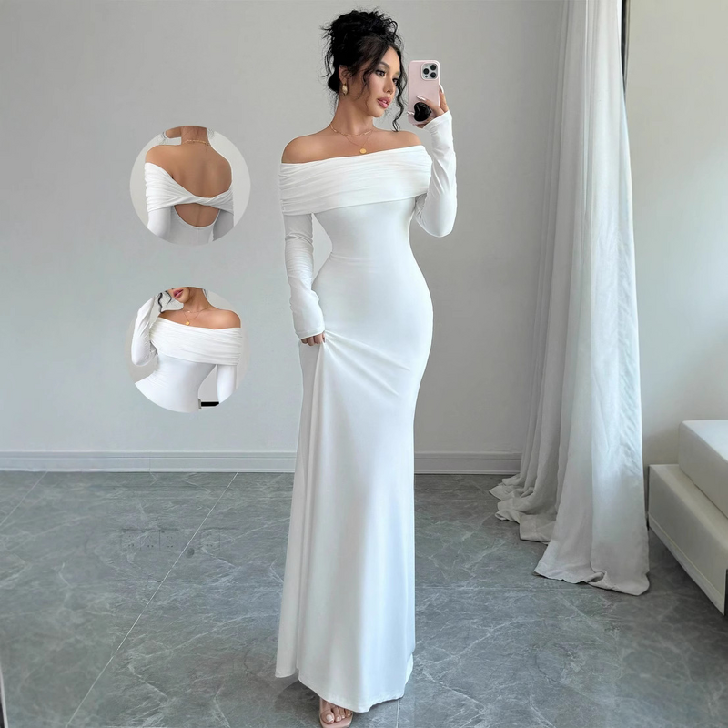 Off-Shoulder Bodycon Dress Manufacturer - OEM Long Floor Length