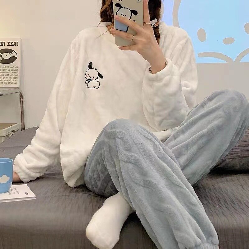 Women's Flannel Pajamas Factory - OEM Large Size Purple Rabbit