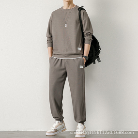 Men's Sweater Suit Manufacturer - OEM Casual Round Neck Trousers