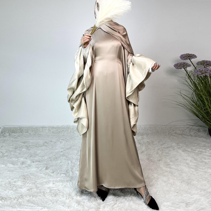 Satin Abaya Manufacturer - OEM Women Modest Butterfly Sleeve