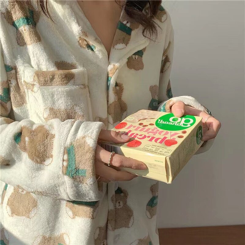 Coral Fleece Pajamas Set Factory - OEM Autumn Winter Thickened