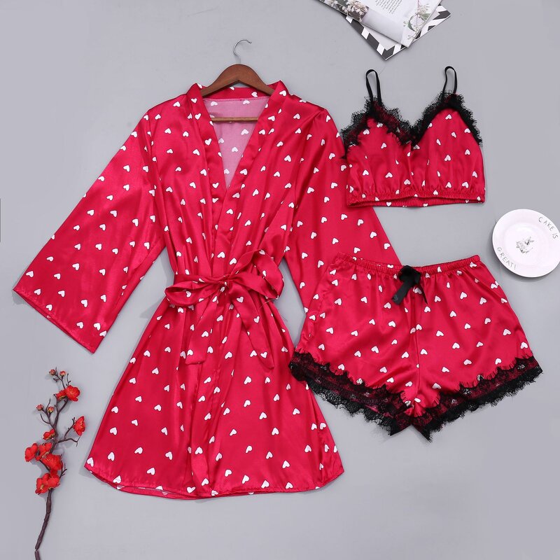 Plus Size Pajamas Set Factory - OEM Satin Comfortable Printed