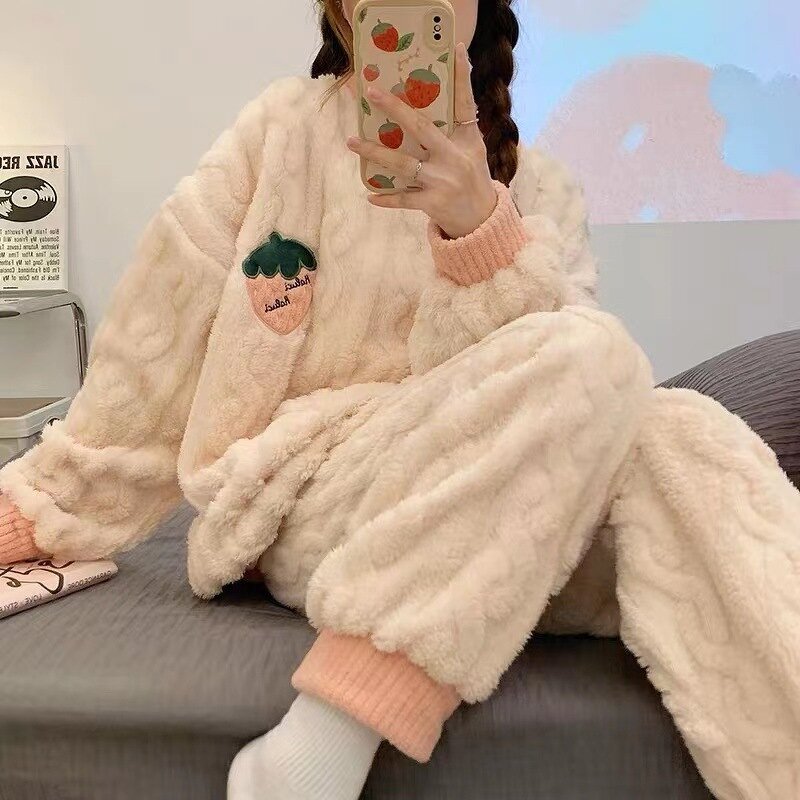 Women's Flannel Pajamas Factory - OEM Large Size Purple Rabbit