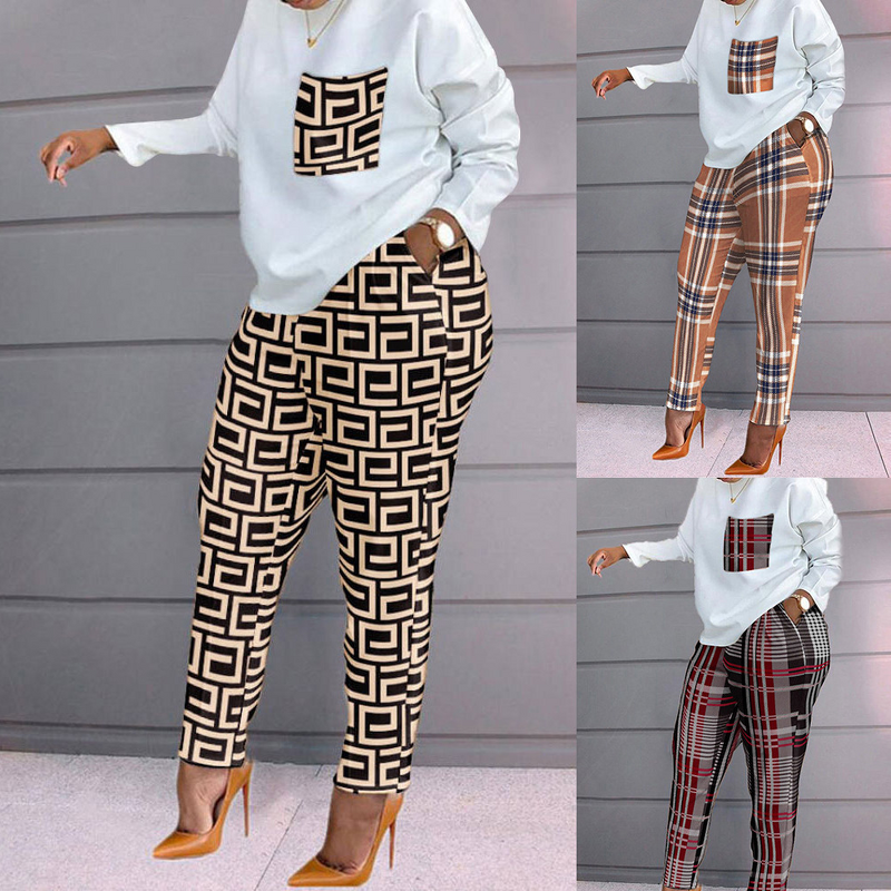 Printed Pants Suit Manufacturer - OEM Women Casual Plus Size