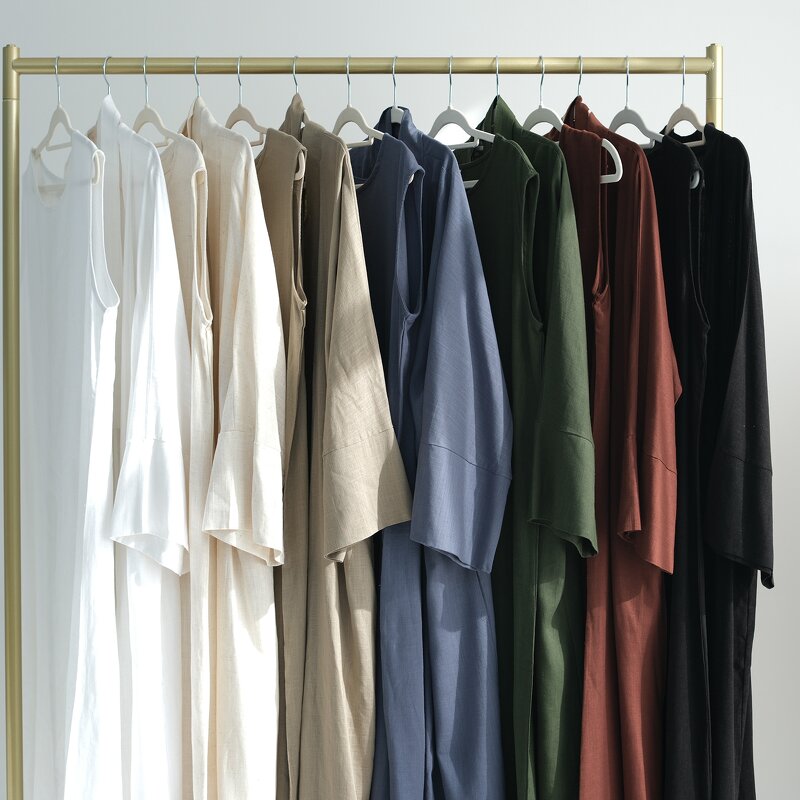 Cotton Linen Abaya Set Factory - OEM 2pcs Breathable Cardigan