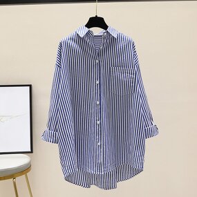 Long Sleeve Shirt Factory - OEM Cotton Striped Korean Cardigan
