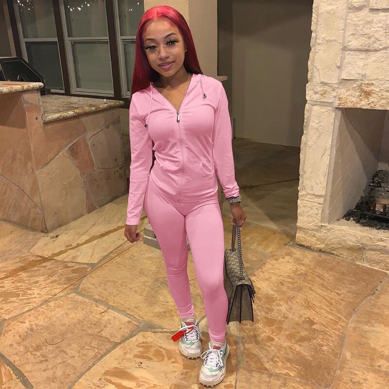 Tracksuit Set Manufacturer - OEM Women V-Neck Hoodie Sweatpants