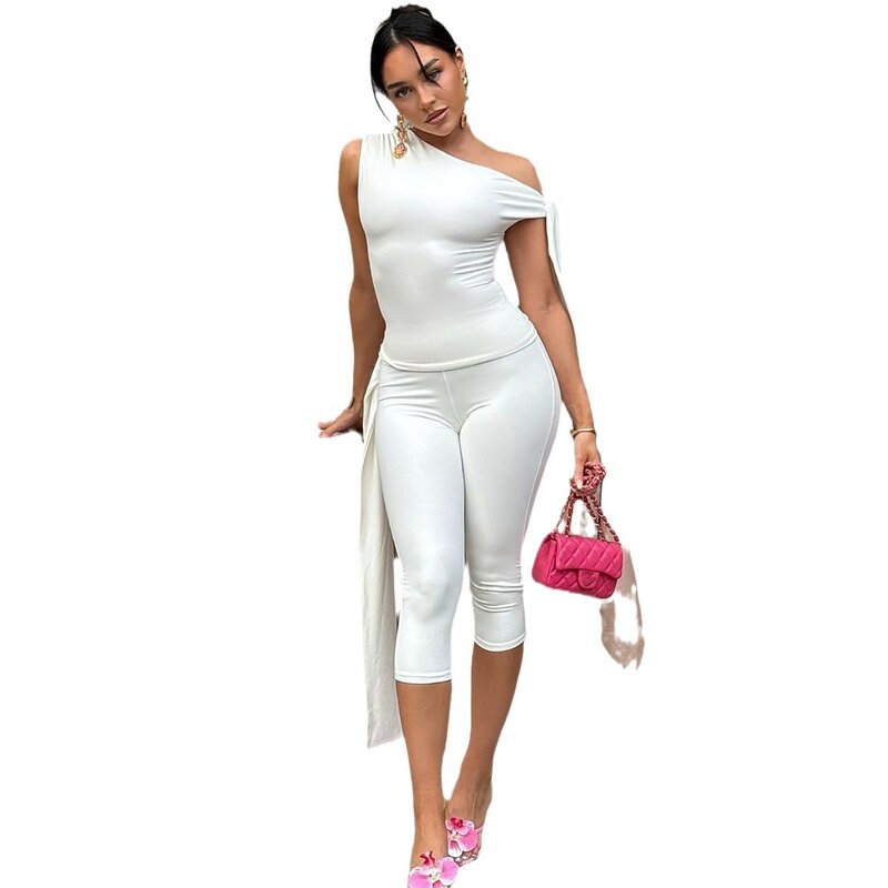 Women's Two-Piece Set Factory - OEM Asymmetric Top Lace Shorts