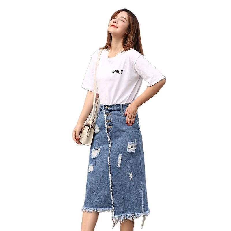 Distressed Denim Skirt Factory - OEM Vintage Niche Strap Design