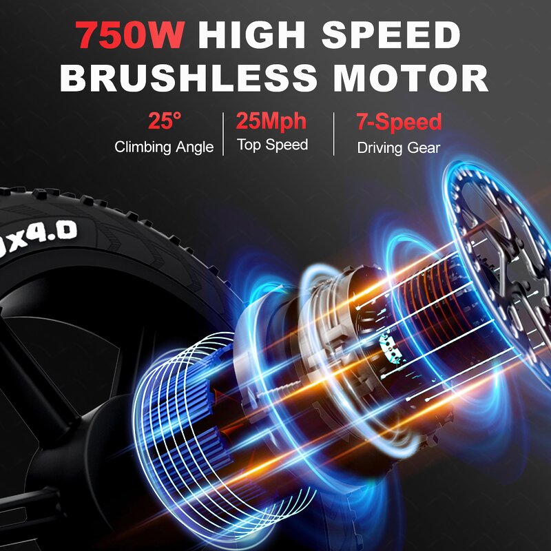 Electric MTB Manufacturer - OEM 750W 48V14AH High Power Fat Tire