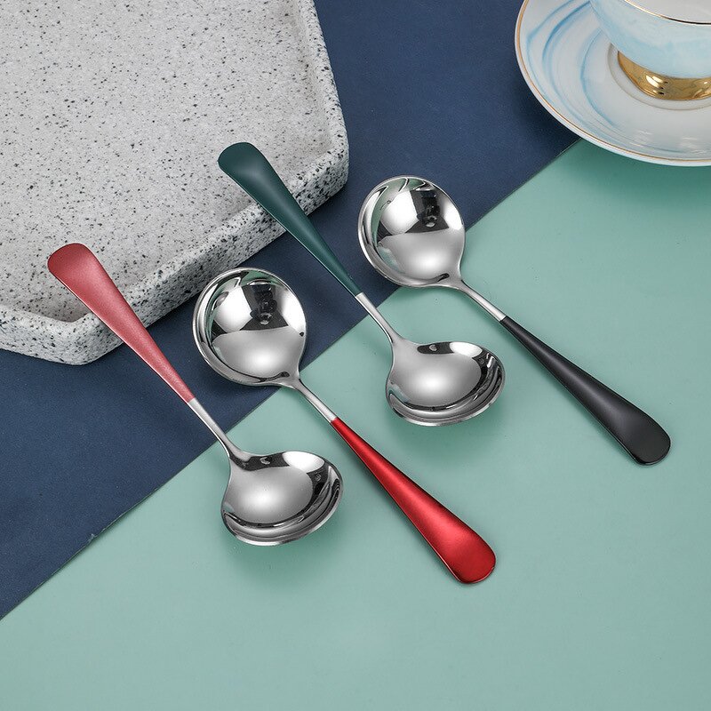 Stainless Steel Spoons Factory - OEM Household Round Head Children's Spoon