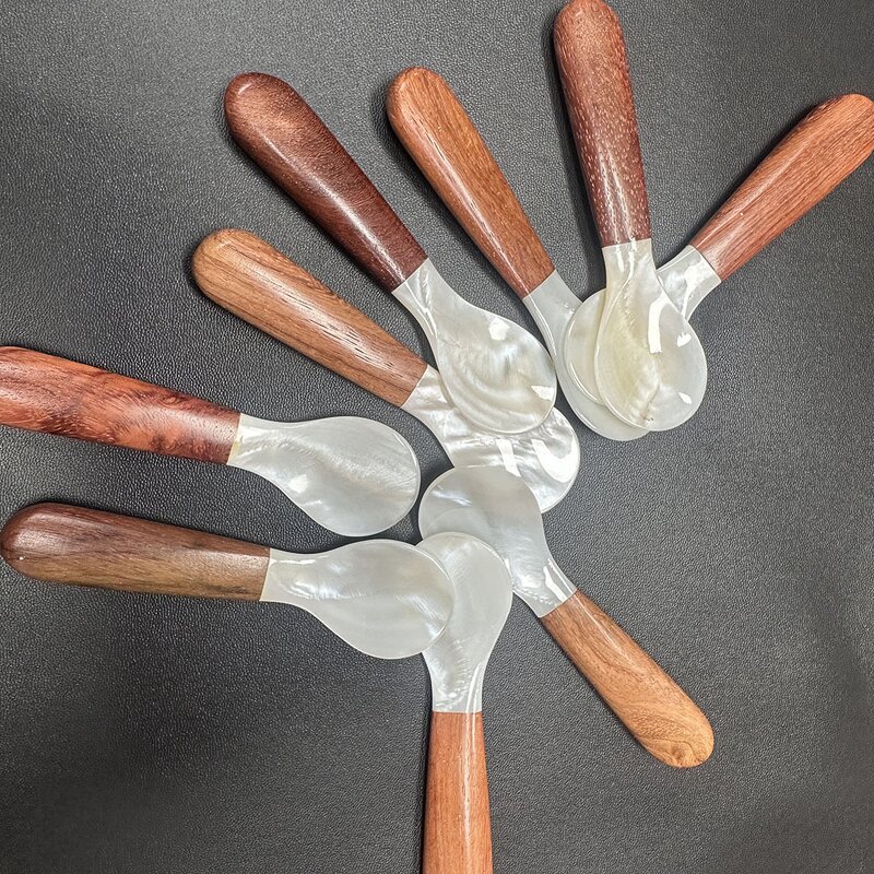 Caviar Spoon Factory - OEM Customized 10CM Wooden Mother of Pearl Shell