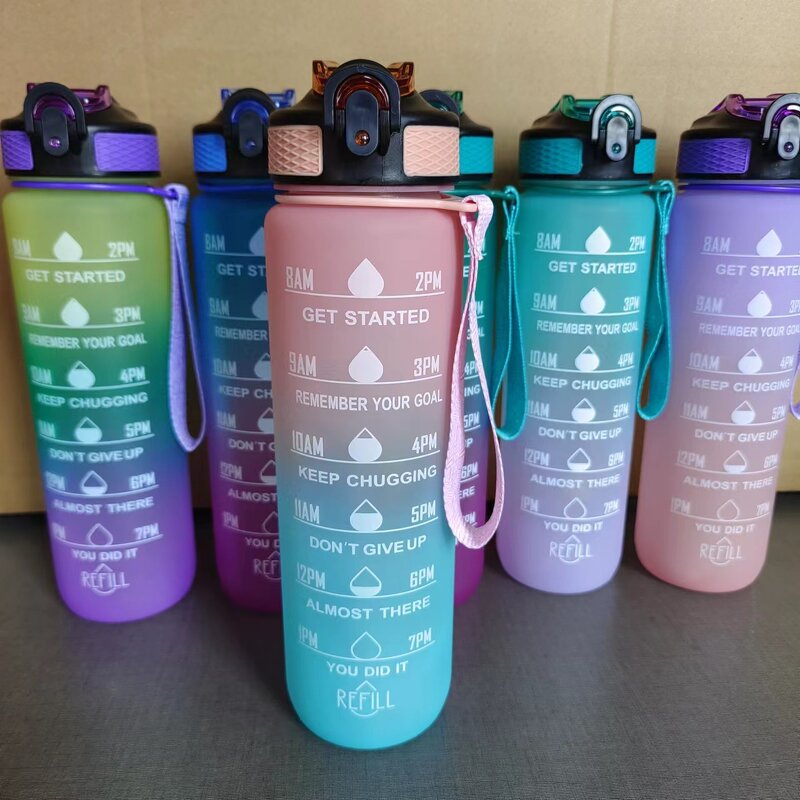 Sports Water Bottle Factory - OEM Hot Sale 1000ML Leakproof Gradient Bottle