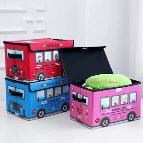 Car-Theme Storage Box Factory - OEM Cartoon Foldable Non-Woven Toy Organizer