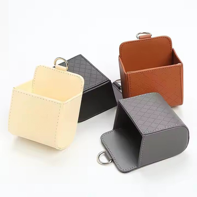 Car Phone Holder Supplier - OEM PU Leather Air Vent Storage Bag