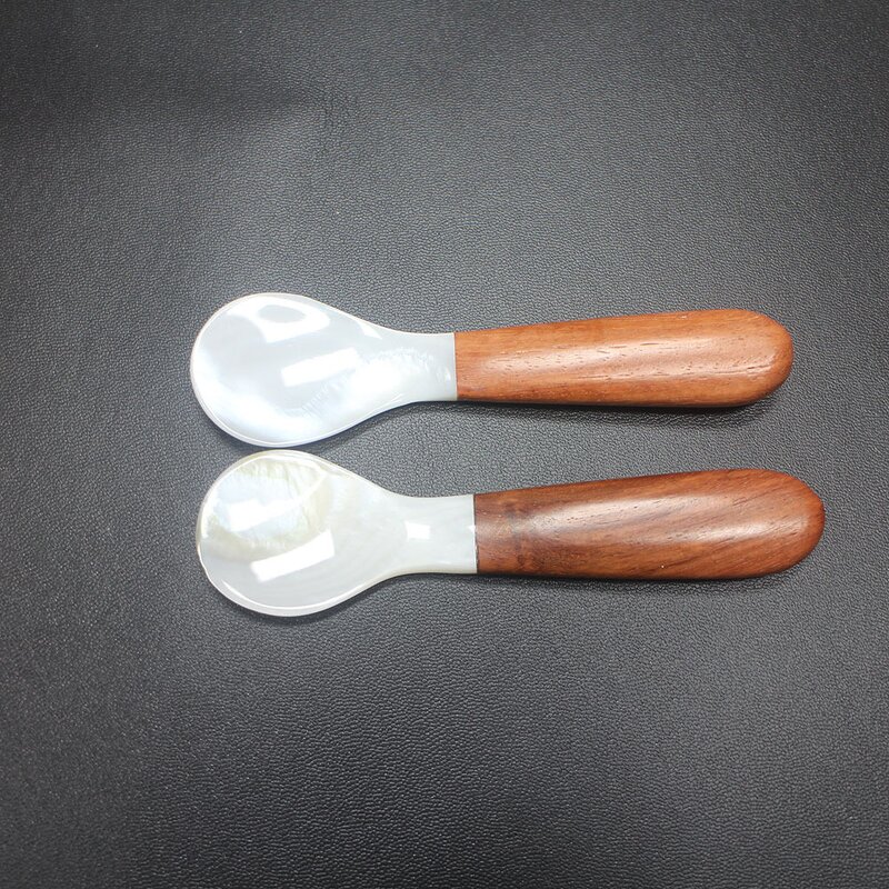 Caviar Spoon Factory - OEM Customized 10CM Wooden Mother of Pearl Shell
