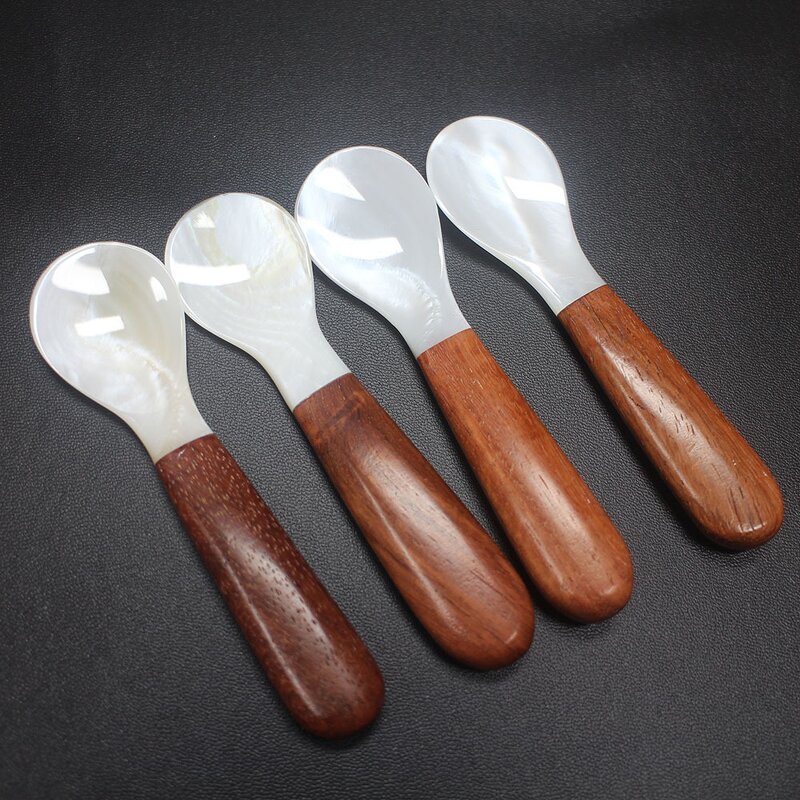Wooden Caviar Spoon Manufacturer - OEM 10CM Natural Mother of Pearl Shell