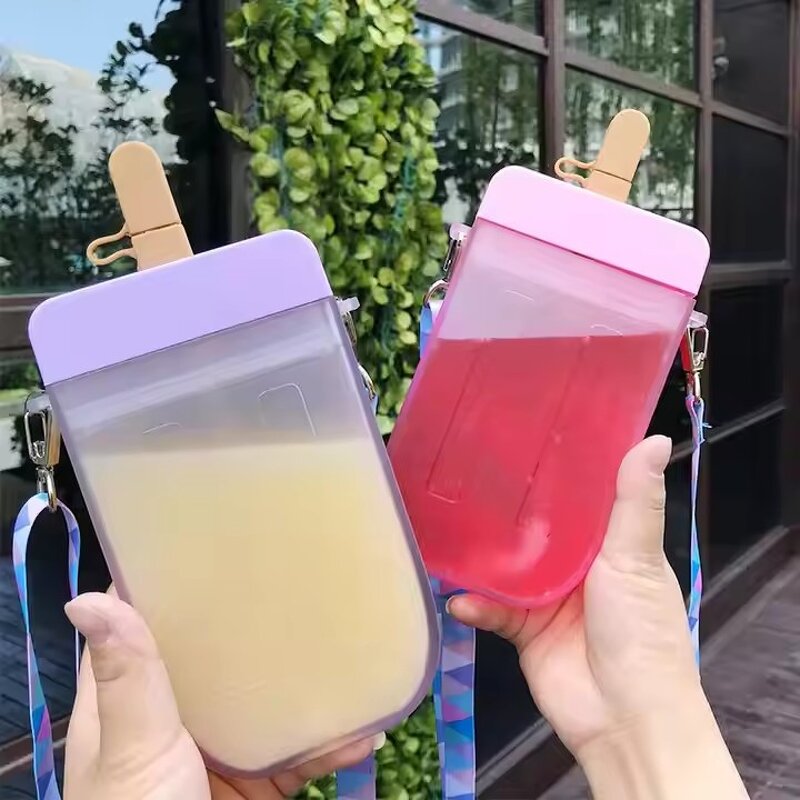 Popsicle Bottle Supplier - OEM Wholesale Custom 300ml Straw Cup with Rope