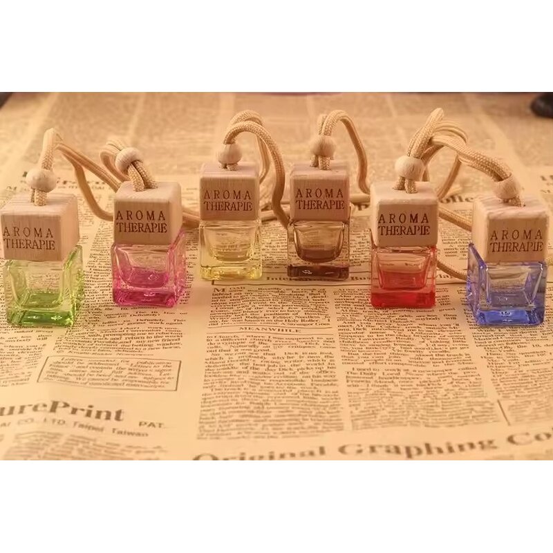 Glass Car Perfume Manufacturer - OEM Customized 8 ml Wood Bottle Pendant