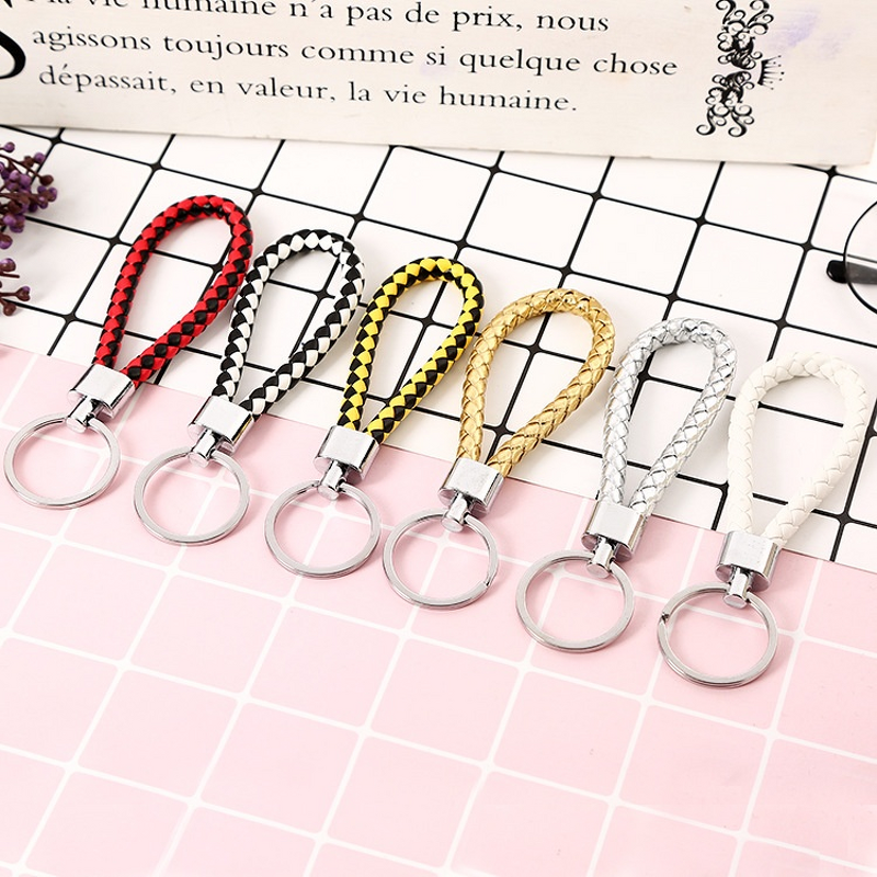 Leather Keychain Factory - OEM Creative Woven Rope Car Pendant Gift