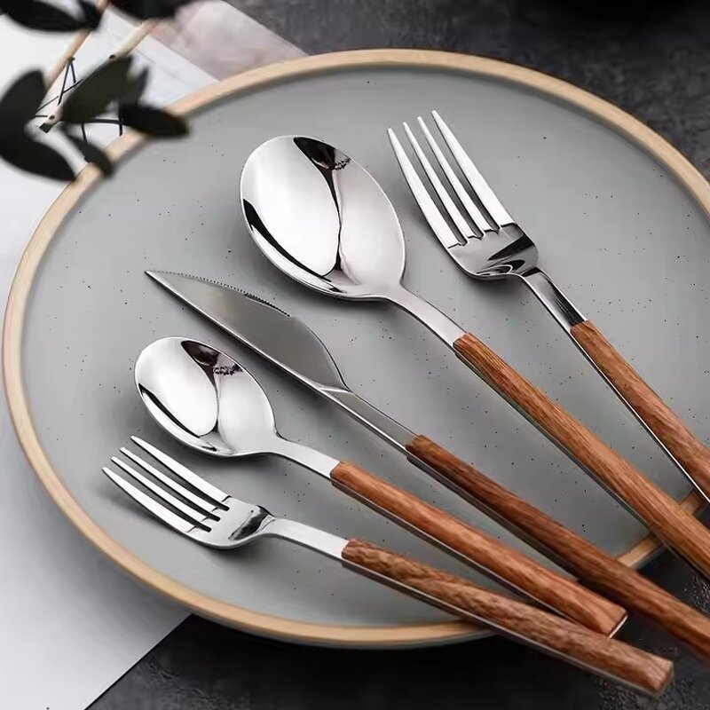 Portable Dining Set Supplier - OEM Stainless Steel Wood Handle Cutlery