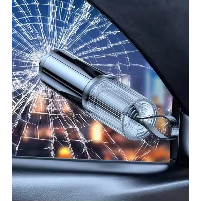 Car Safety Keychain Factory - OEM 2 in 1 Portable Hammer Seatbelt Cutter