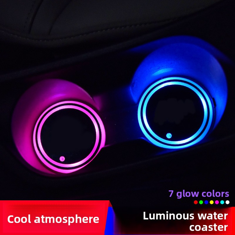 LED Coasters Factory - OEM Custom Colorful Car Cup Mat Holder RGB