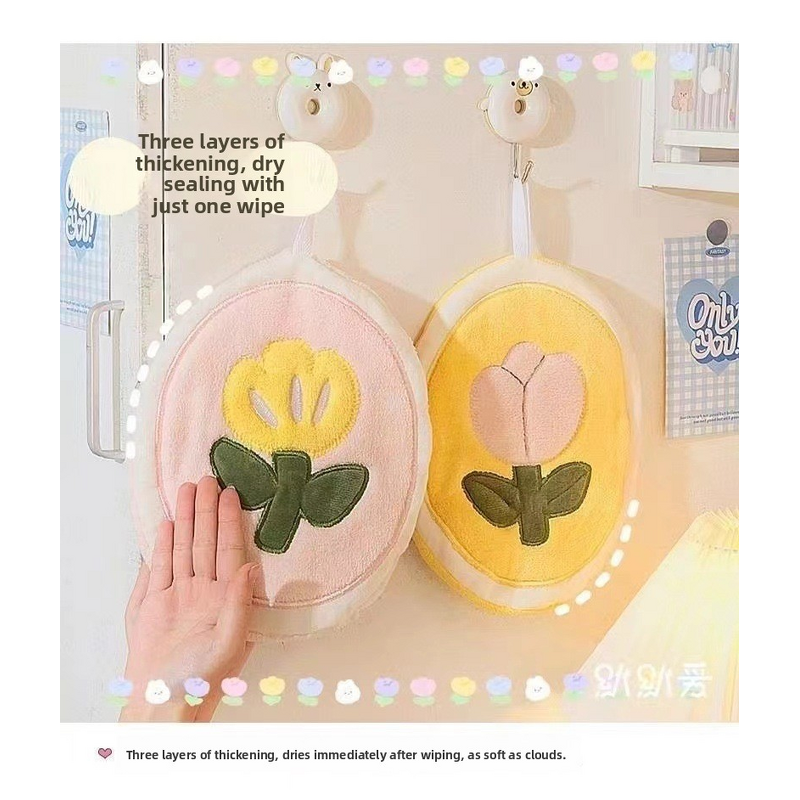 Bath Towel Supplier - OEM Cute Floral Quick-Dry Embroidered Hand Towel