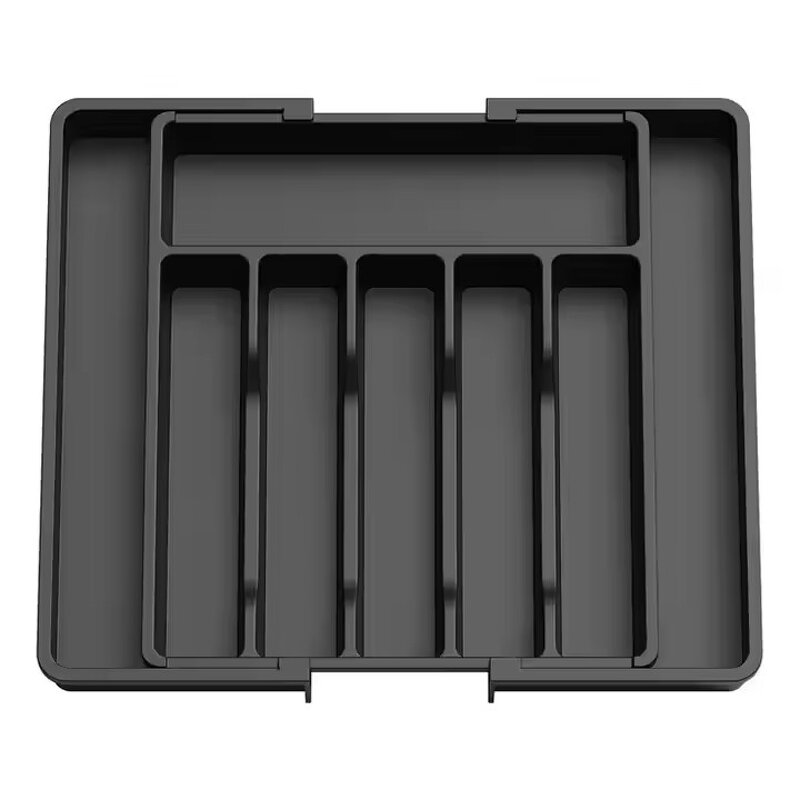 Drawer Organizer Supplier - OEM Black Large Expandable Utensil Tray