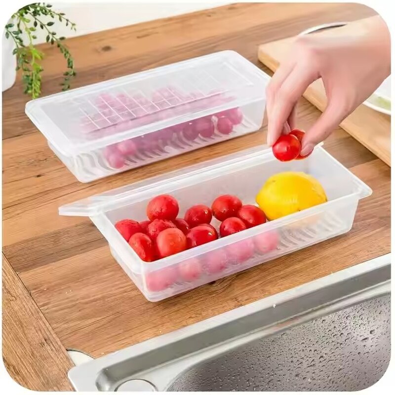 Food Storage Box Factory - OEM Removable Drain Plate Fridge Organizer