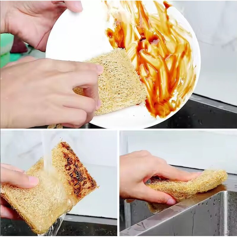 Eco-Friendly Sponge Factory - OEM Double-Layer Soft Loofah Dish Sponge