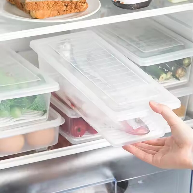 Food Storage Box Factory - OEM Removable Drain Plate Fridge Organizer