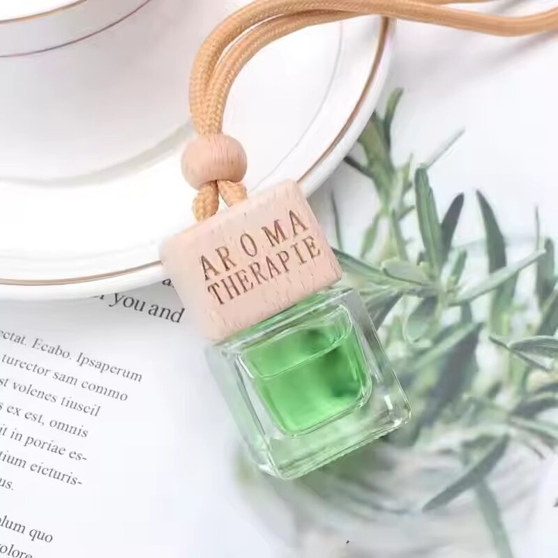 Glass Car Perfume Manufacturer - OEM Customized 8 ml Wood Bottle Pendant