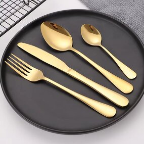 Cutlery Set Manufacturer - OEM Restaurant 4pcs Stainless Metal Flatware