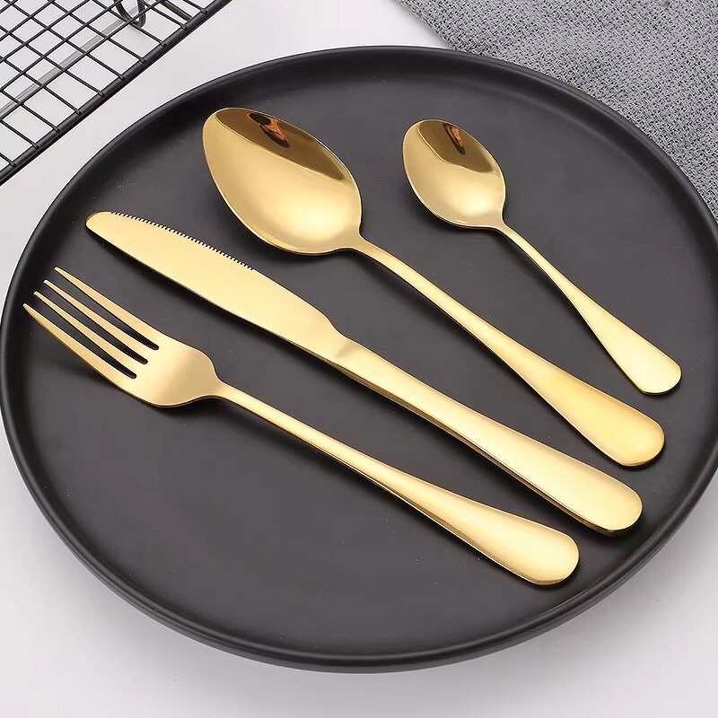 Cutlery Set Manufacturer - OEM Restaurant 4pcs Stainless Metal Flatware