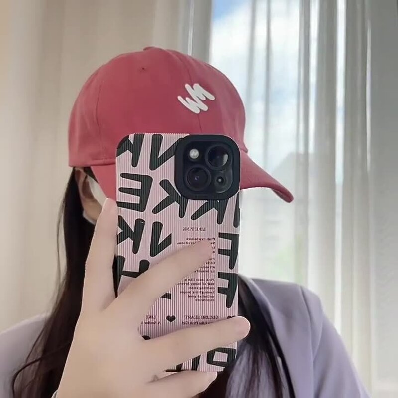 iPhone Case Factory - OEM Wholesale Pink Letters Girls PU Cover