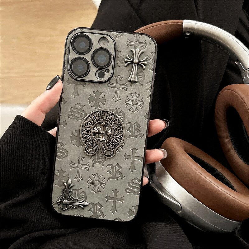 iPhone Case Factory - OEM 3D Luxury Metal Cross Fashion Street