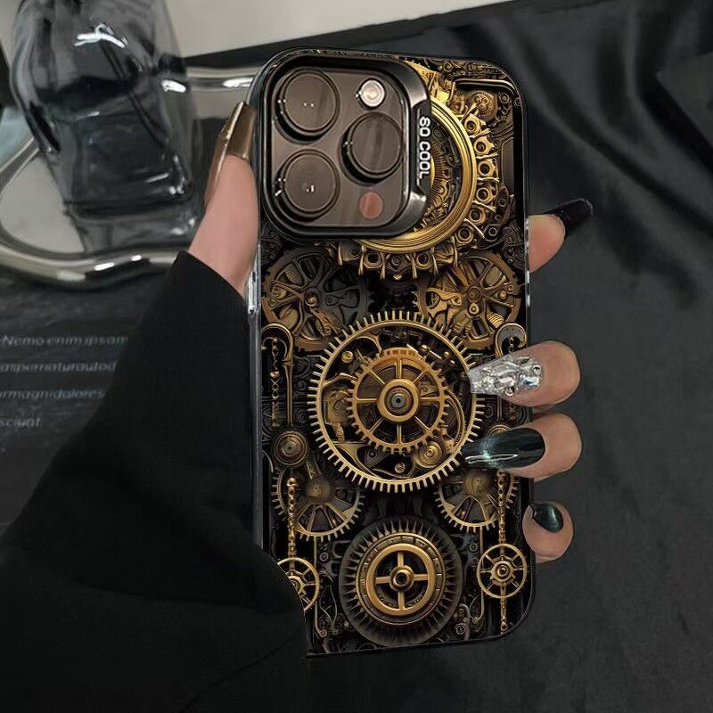 iPhone Case Factory - OEM Wholesale Gold Mechanical Gear Design