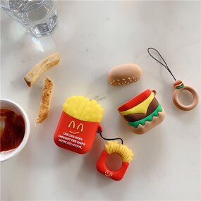 AirPods Case Factory - OEM 3D Hamburger Fries Design Finger Ring